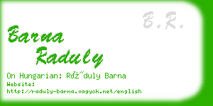 barna raduly business card